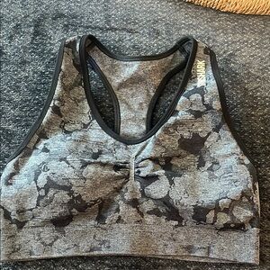 Gymshark Gray and Black Sports Bra Racerback